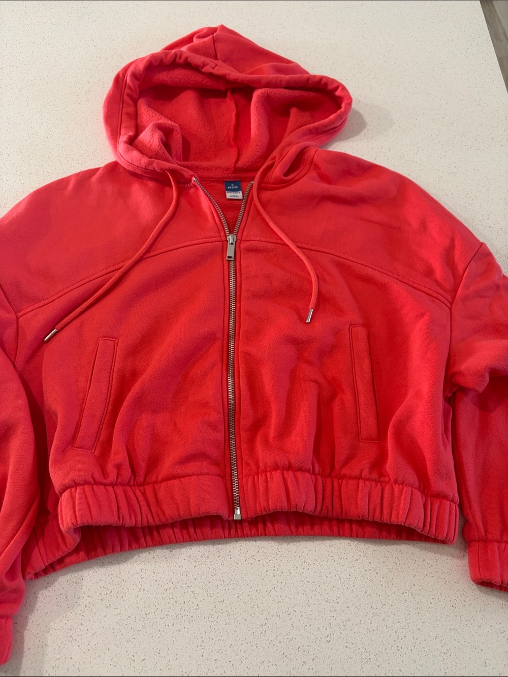 Old Navy Red/Orange Zip-Up Cropped Hoodie